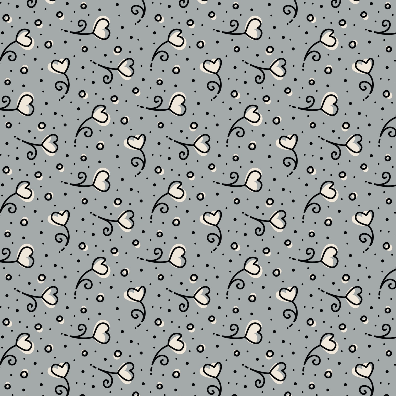 Heart Posy - Gray