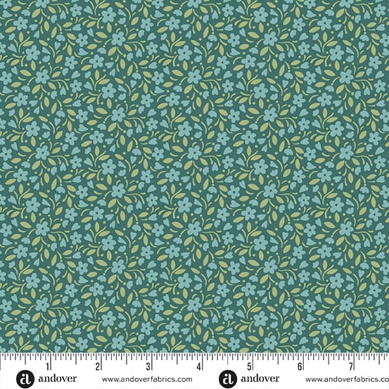 Hearts and Flowers - Dark Teal