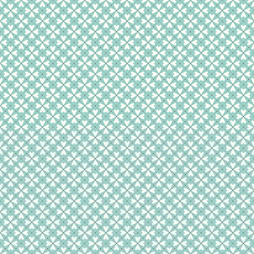Hearts Grid - Aqua