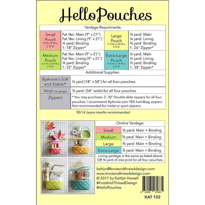 Hello Pouches Pattern | Knot + Thread Design