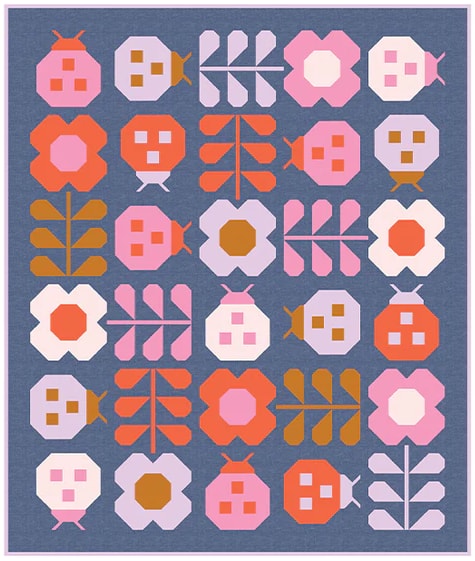 Hello Spring Quilt Kit - Blue - PATTERN INCLUDED