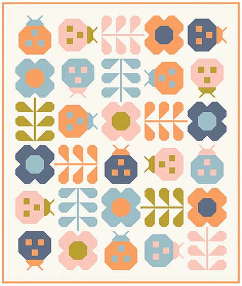 Hello Spring Quilt Kit - Peach - PATTERN INCLUDED