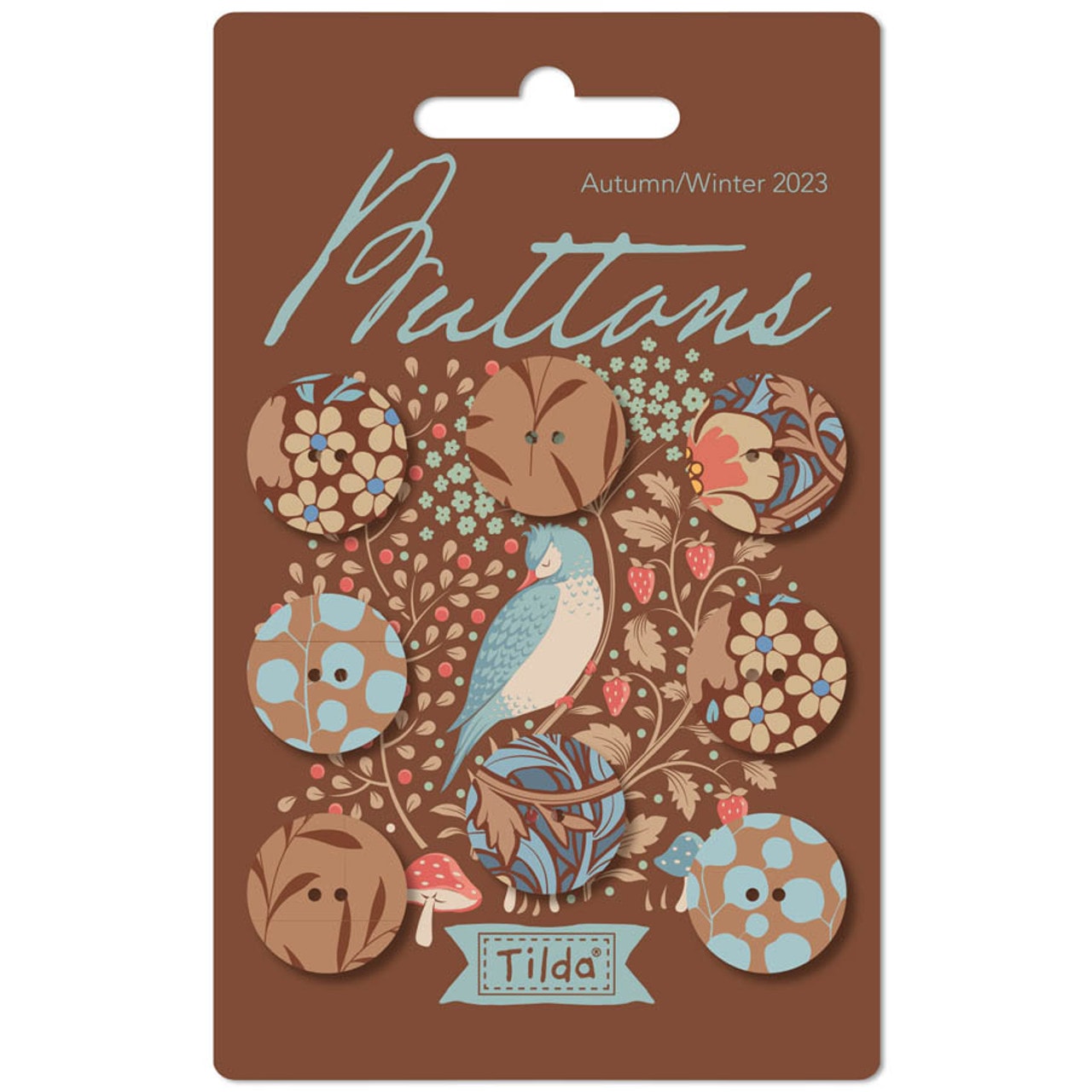 Hibernation Buttons | Tilda Fabrics - Hazel 18mm Set of 8