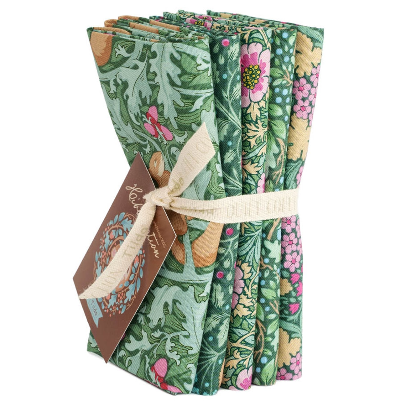 Hibernation Fat Quarter Bundle | Tilda Fabrics - Sage/Lafayette Colorstory 5FQs