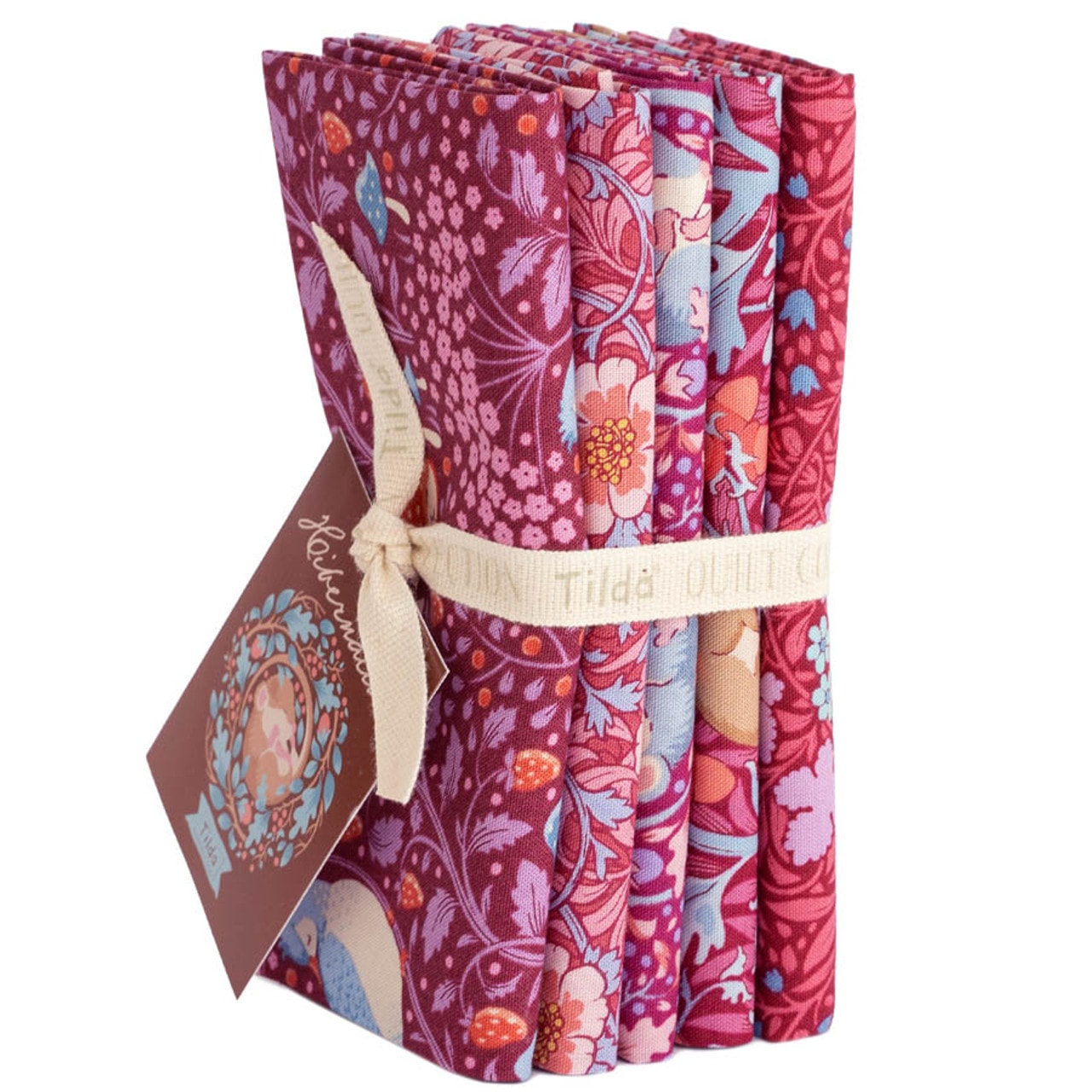 Hibernation Fat Quarter Bundle | Tilda Fabrics - HIbiscus/Mulberry Colorstory 5FQs