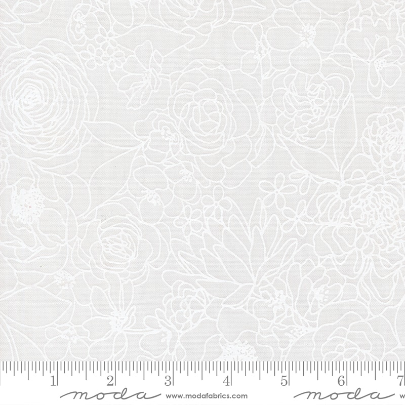 Hidden Facet Floral - Dove White