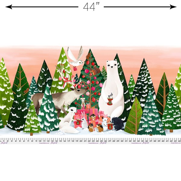 Holiday Celebration Panel | Woodland Holiday | 24" x 44" PANEL