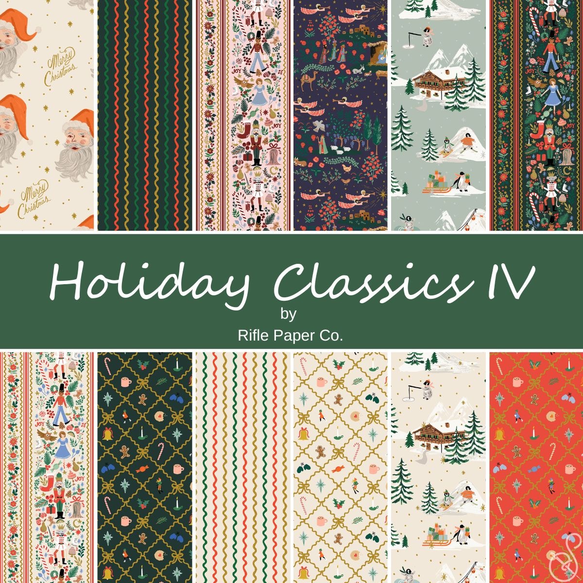 Holiday Classics IV Fat Quarter Bundle | Rifle Paper Co. | 12 FQs