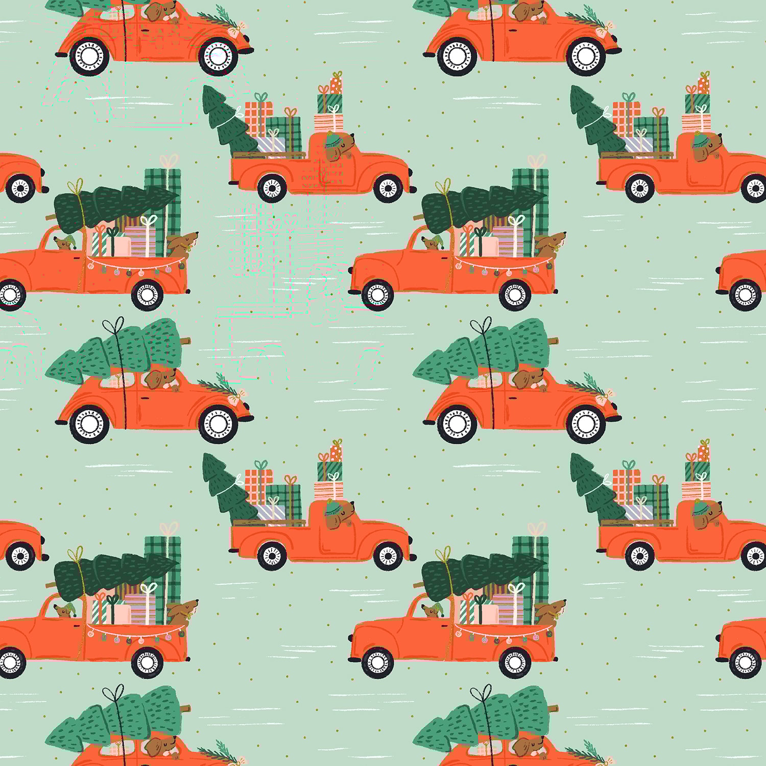 Holiday Haulin' Hounds - Mint Metallic
