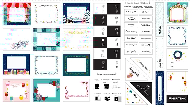 Holiday Label Panel | FIGO Studio | 24" X 43"