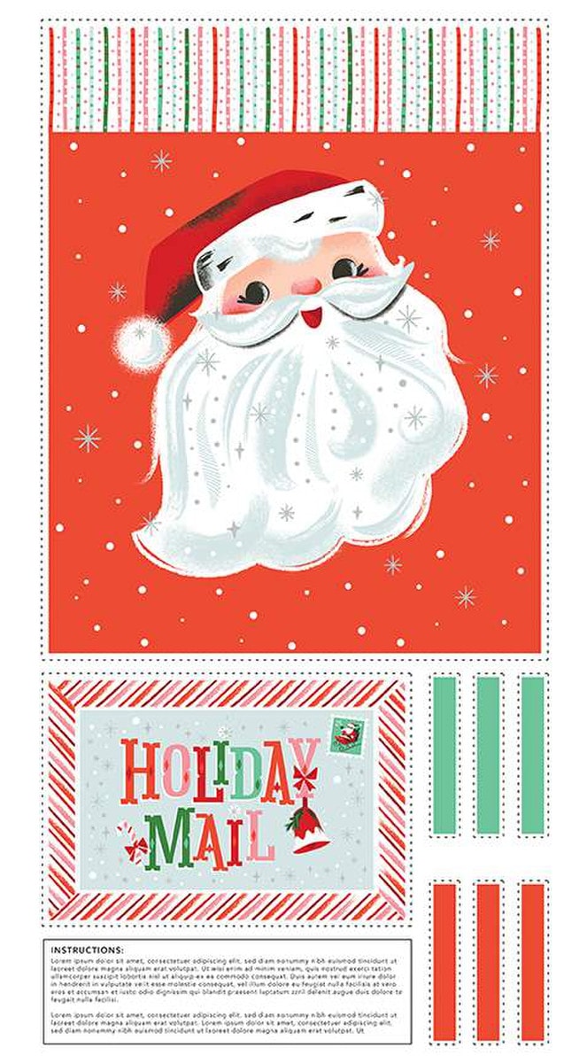 Holiday Mail Bag  | Twas | 24" x 43 1/2"" PANEL