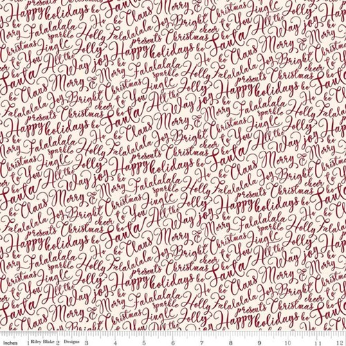 Holiday Words in Cream