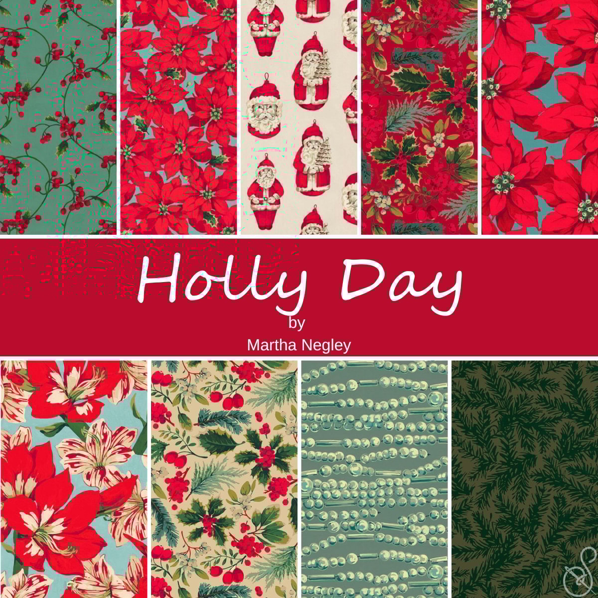 Holly Day Fat Quarter Bundle | Martha Negley | 9 FQs