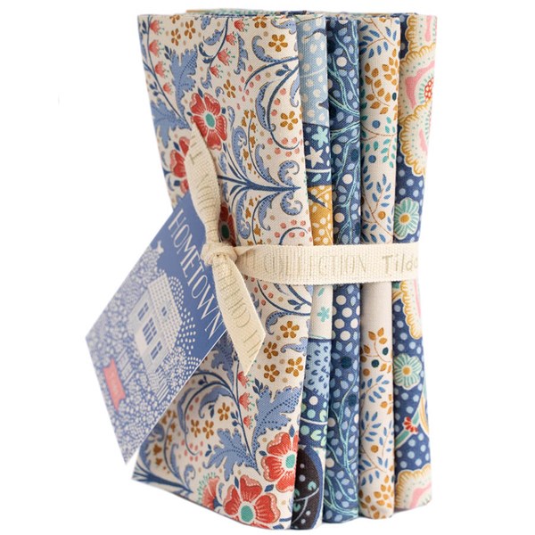 Hometown Fat Quarter Bundle | Tilda Fabrics  - Blue Colorstory 5FQs