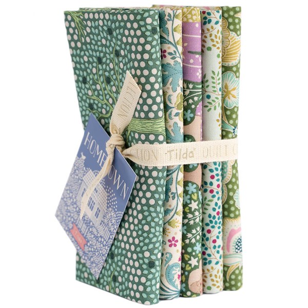 Hometown Fat Quarter Bundle | Tilda Fabrics  - Sage Green Colorstory 5FQs