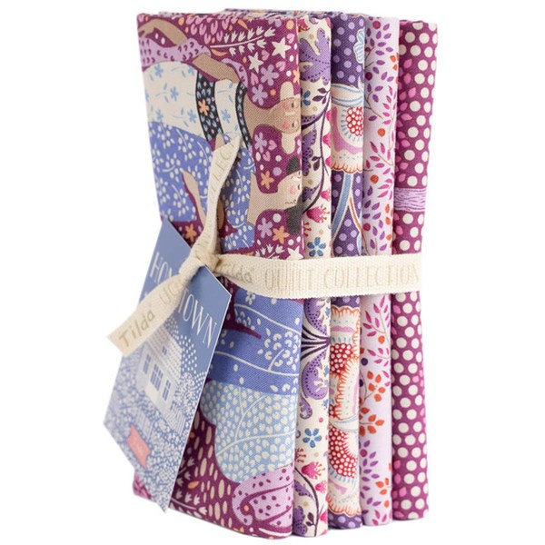 Hometown Fat Quarter Bundle | Tilda Fabrics  - Plum Colorstory 5FQs