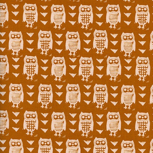 Hooties in Earth UNBLEACHED QUILTING COTTON