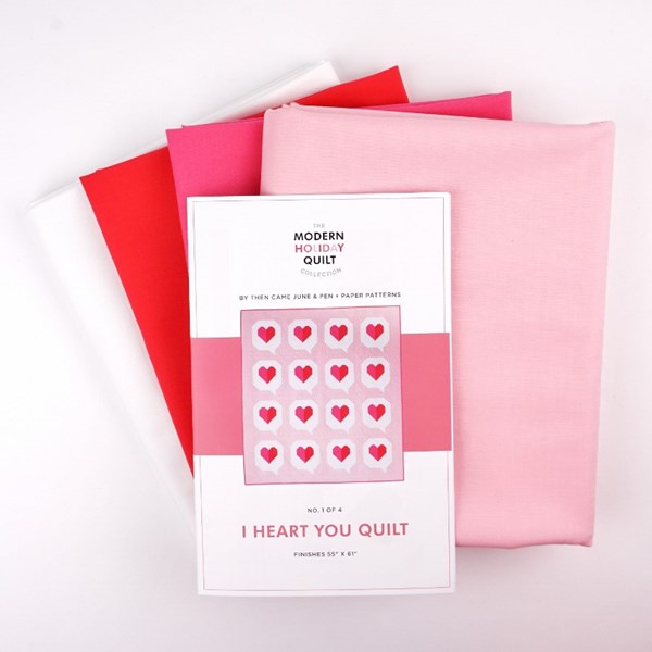 I Heart You Valentine Quilt Kit by Then Came June