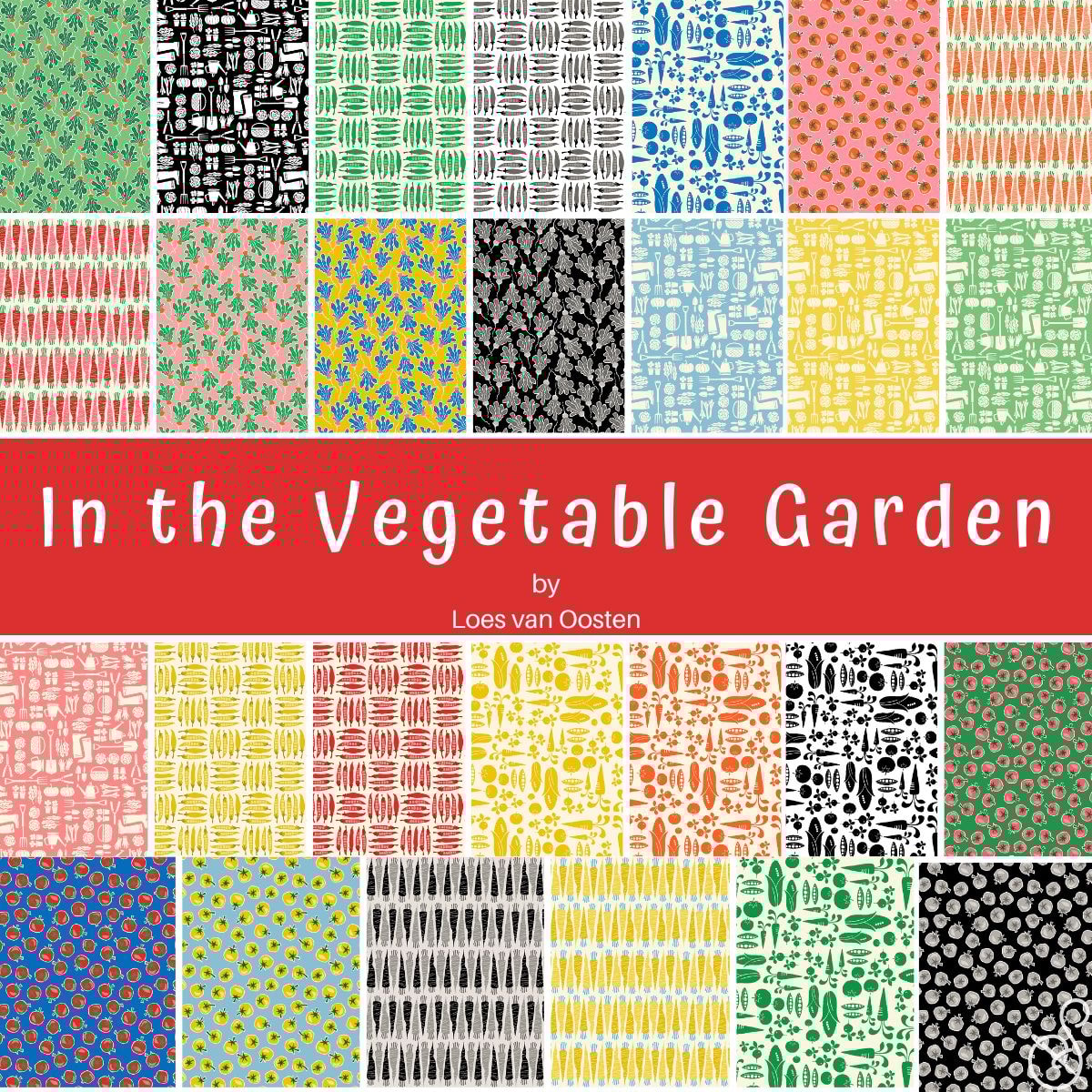 In the Vegetable Garden Fat Quarter Bundle | Loes Van Oosten | 24 FQs