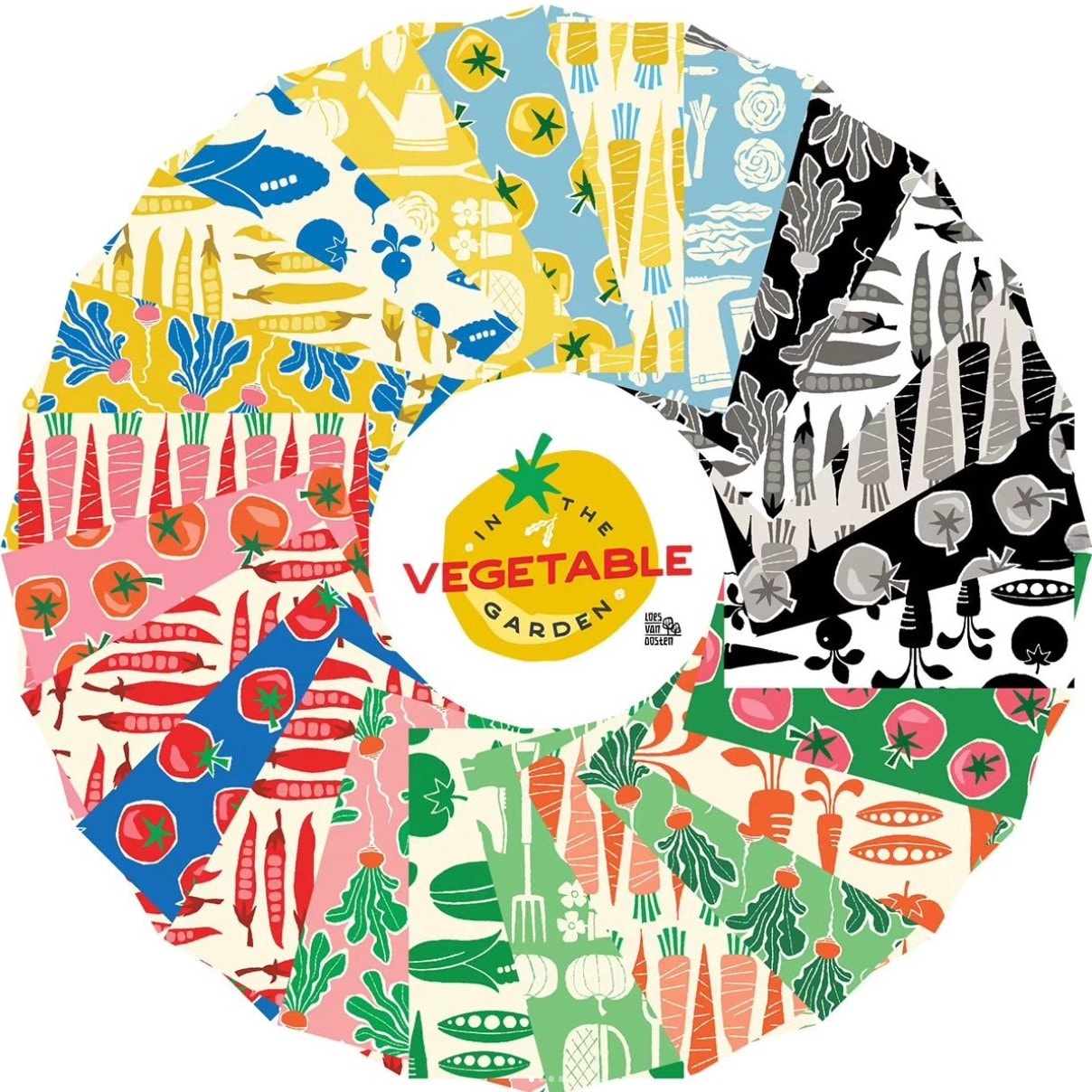 In the Vegetable Garden Fat Quarter Bundle | Loes Van Oosten | 24 FQs