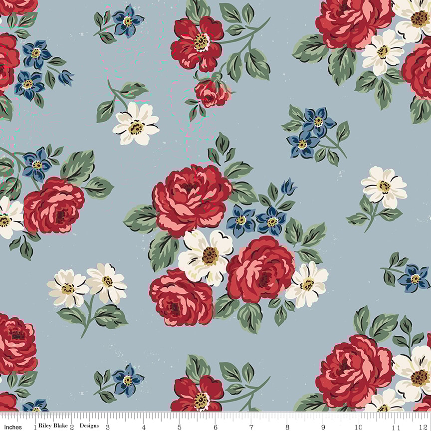 Independence Floral - Blue WIDE