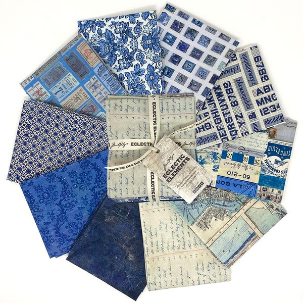 Indigo Palette Fat Quarter Bundle | Tim Holtz | 10 FQs