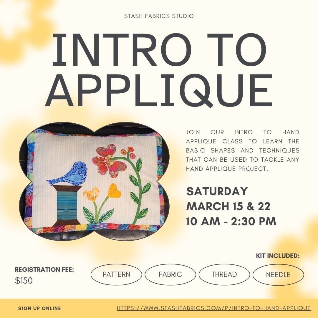 CANCELLED - Intro to Hand Applique