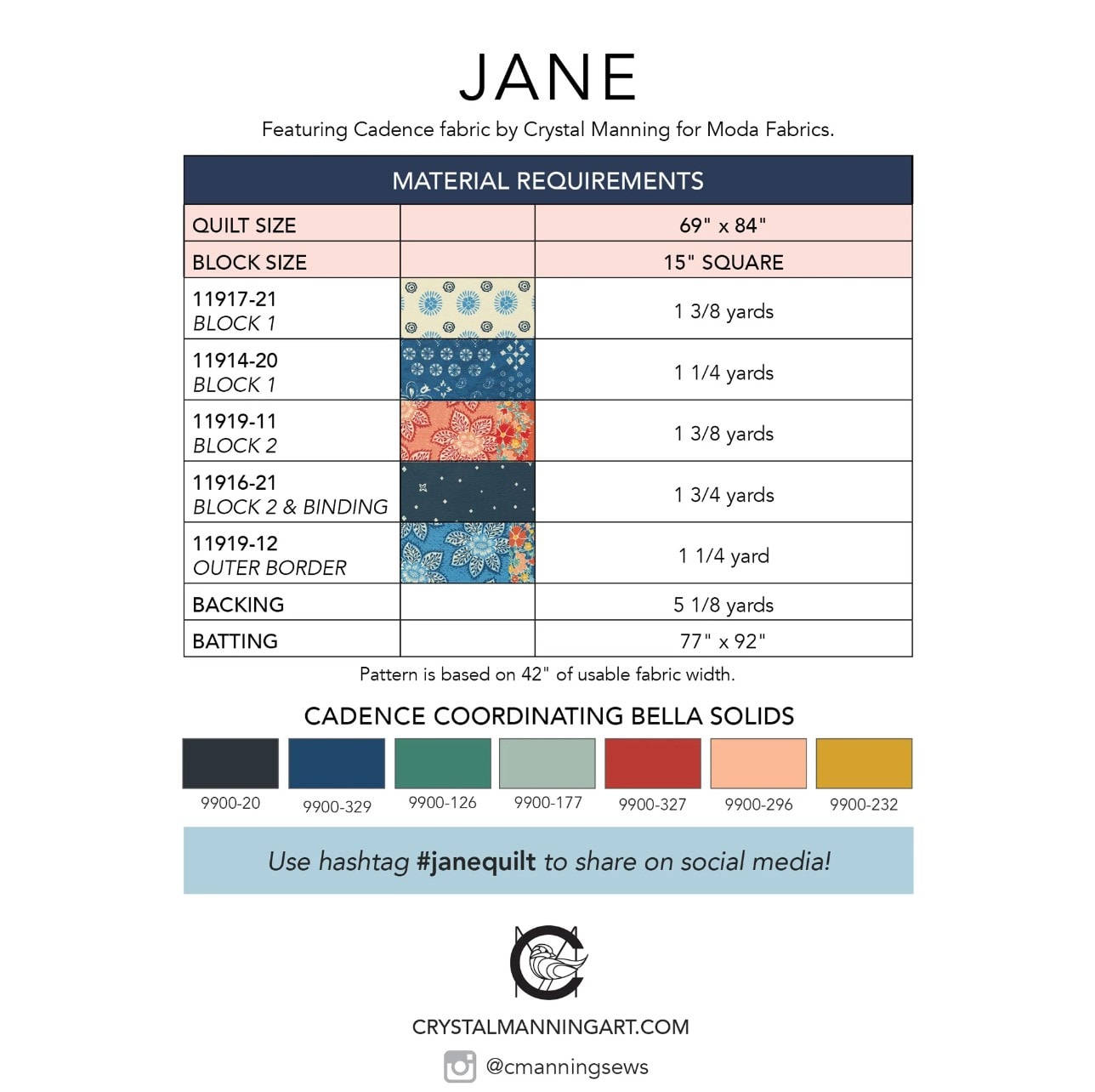 Jane Quilt Pattern | Crystal Manning