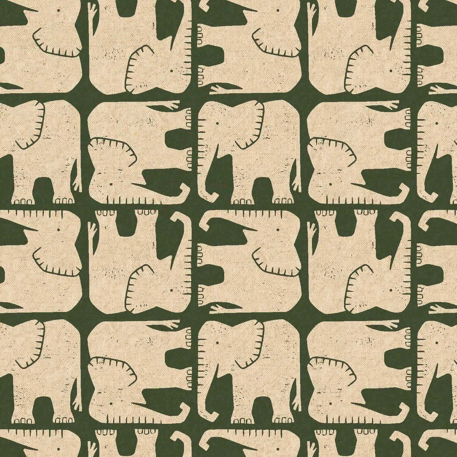Jolly Elephant - Hunter Unbleached CANVAS
