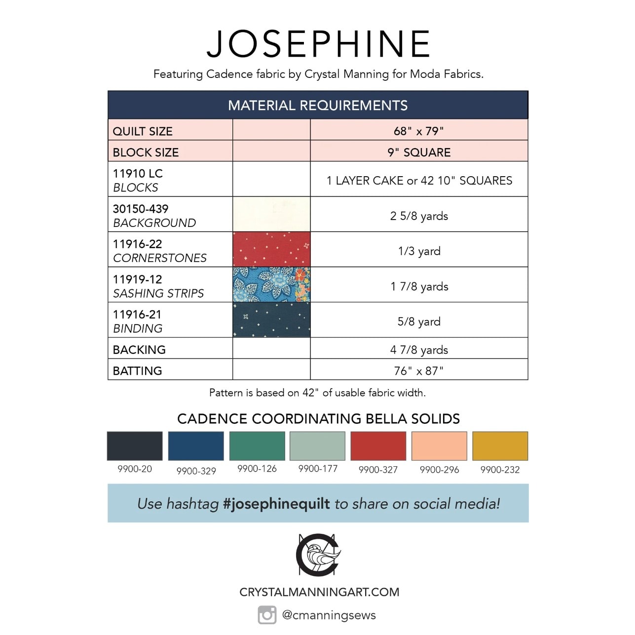 Josephine Quilt Pattern | Crystal Manning