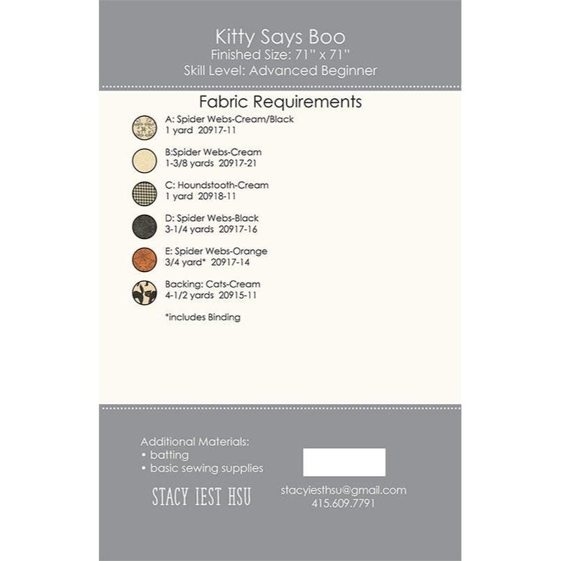 Kitty Says Boo Quilt Pattern | Stacy Iest Hsu