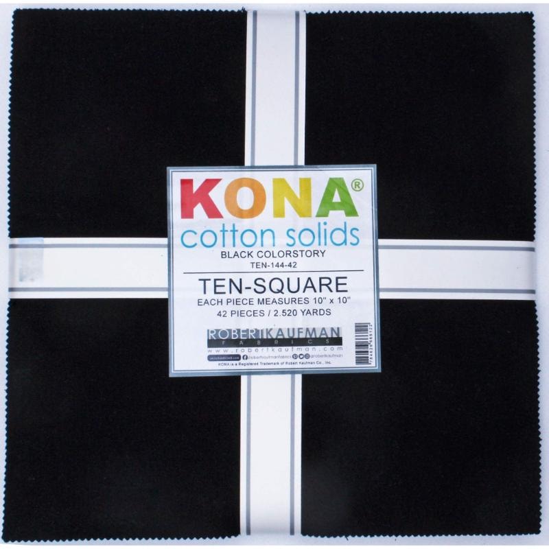 Kona Cotton Black Ten Squares