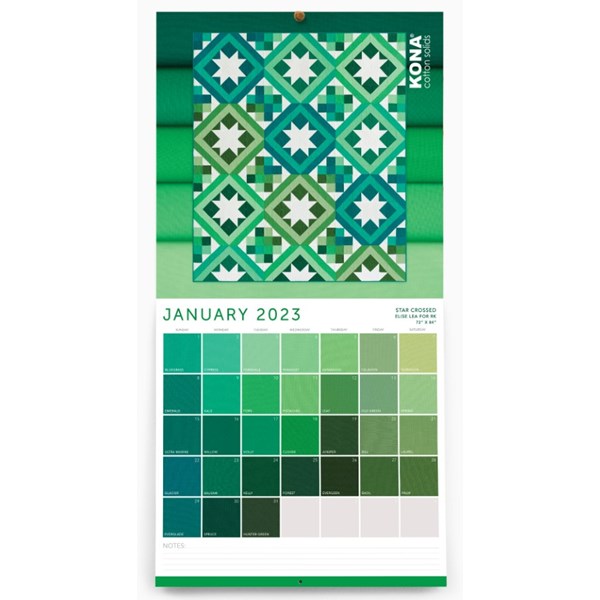 Kona Cotton Solids 2023 Wall Calendar