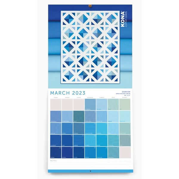 Kona Cotton Solids 2023 Wall Calendar