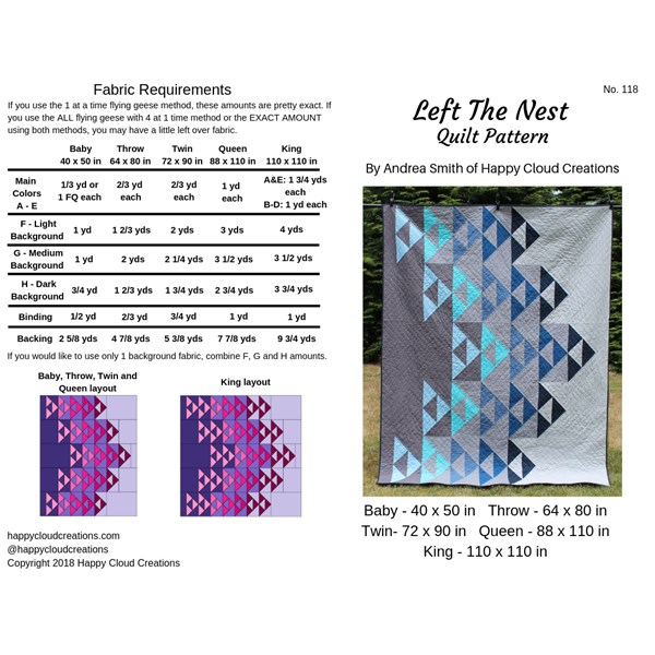 Left the Nest Quilt Pattern