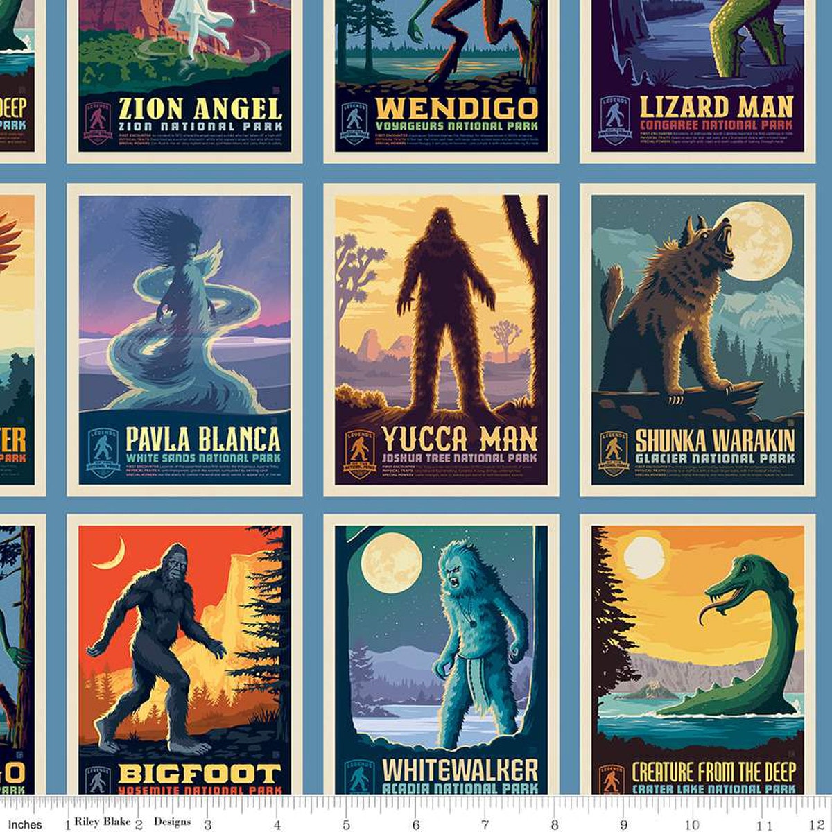 Legends of the National Parks Postcards Panel - Blue