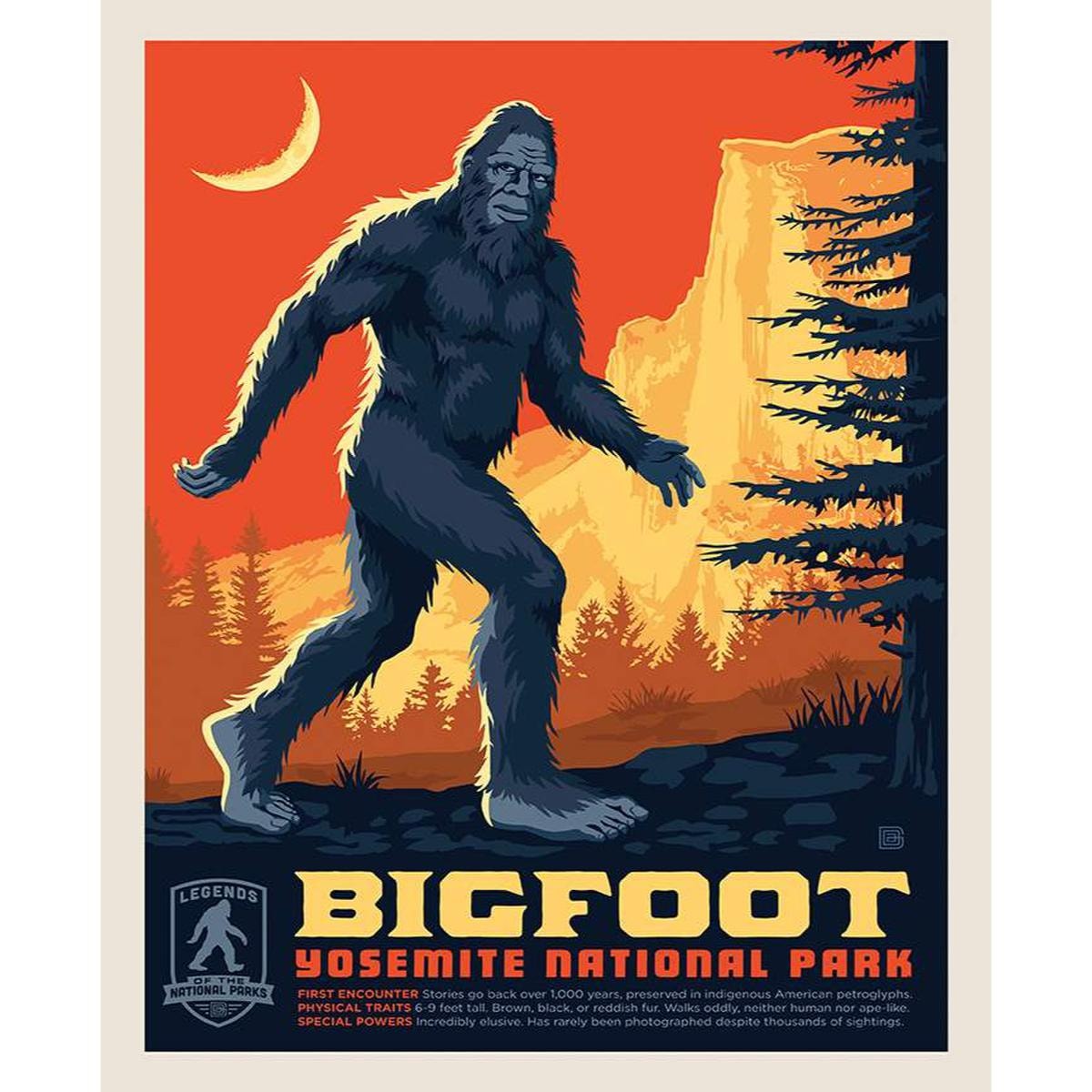 Legends of the National Parks Poster Panel - Bigfoot
