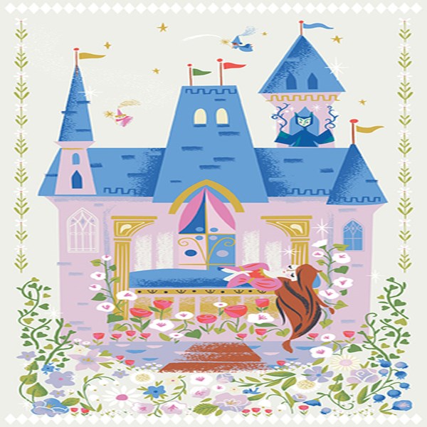 CLEARANCE Little Brier Rose Panel SP11076 Parchment SPARKLE - Riley Blake  Designs - Castle Princess Antique Gold - Quilting Cotton Fabric