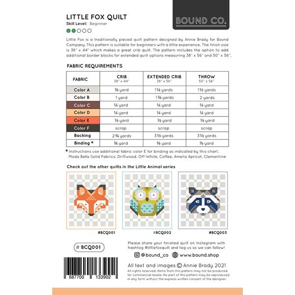 Little Fox Quilt Kit | Bound Co.