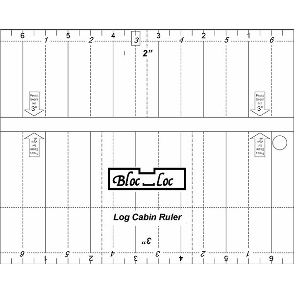 Log Cabin Ruler 1/2 & 1 - Bloc Loc