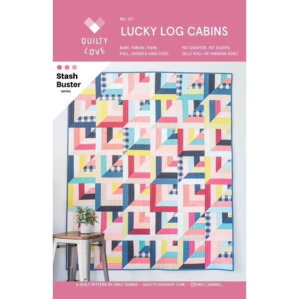Lucky Log Cabins Pattern by Quilty Love