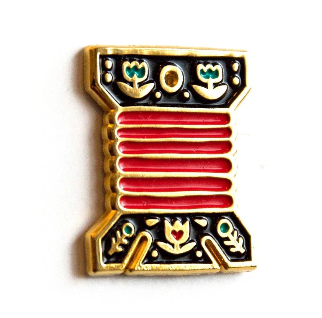 Maker Valley Enamel Pins - Embroidery Bobbin 1"x7/8"