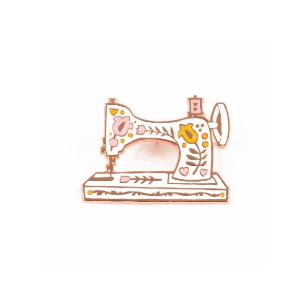 Maker Valley Enamel Pins - Vintage Sewing Machine White 1" x 1.25"