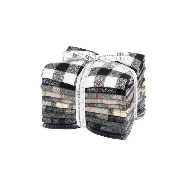 Mammoth Flannel Fat Quarter Bundle - Black Colorstory