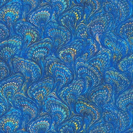 Marbled Endpaper - Indigo