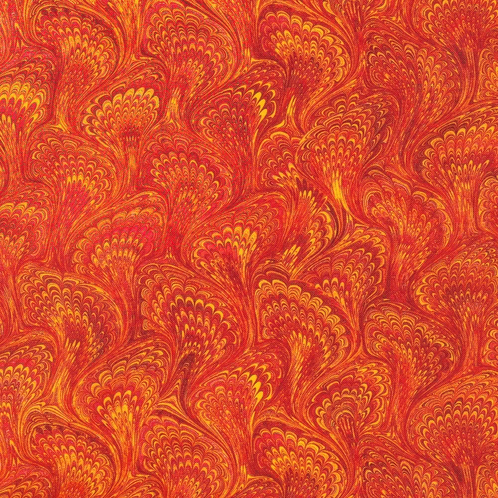 Marbled Endpaper - Persimmon