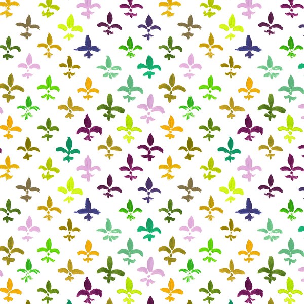 Mardi Gras Fleur De Lis - White