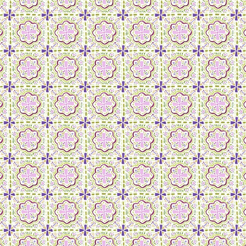 Mardi Gras Tiles - White