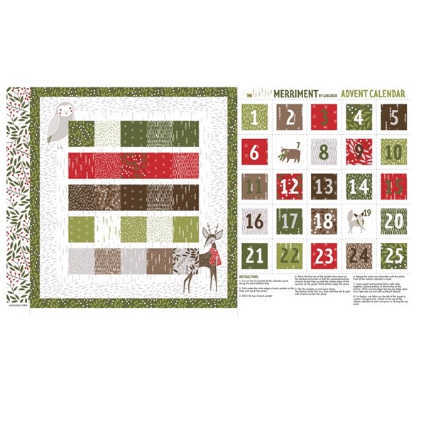 Merriment Advent Calendar 26" Panel in Multi SKU 4827211 Stash