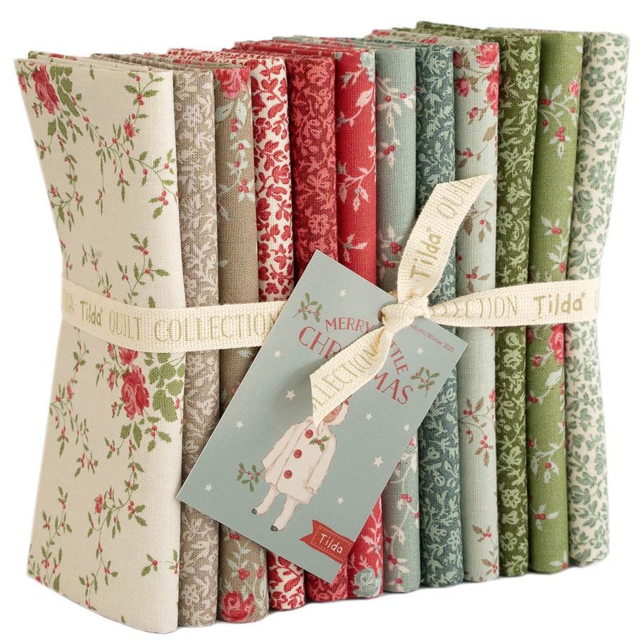 Merry Little Christmas Fat Quarter Bundle | Tilda Fabrics - Eve & Noel Blenders 12FQs